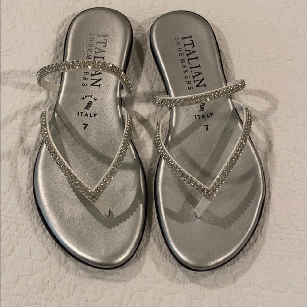 Rhinestone flat sandals